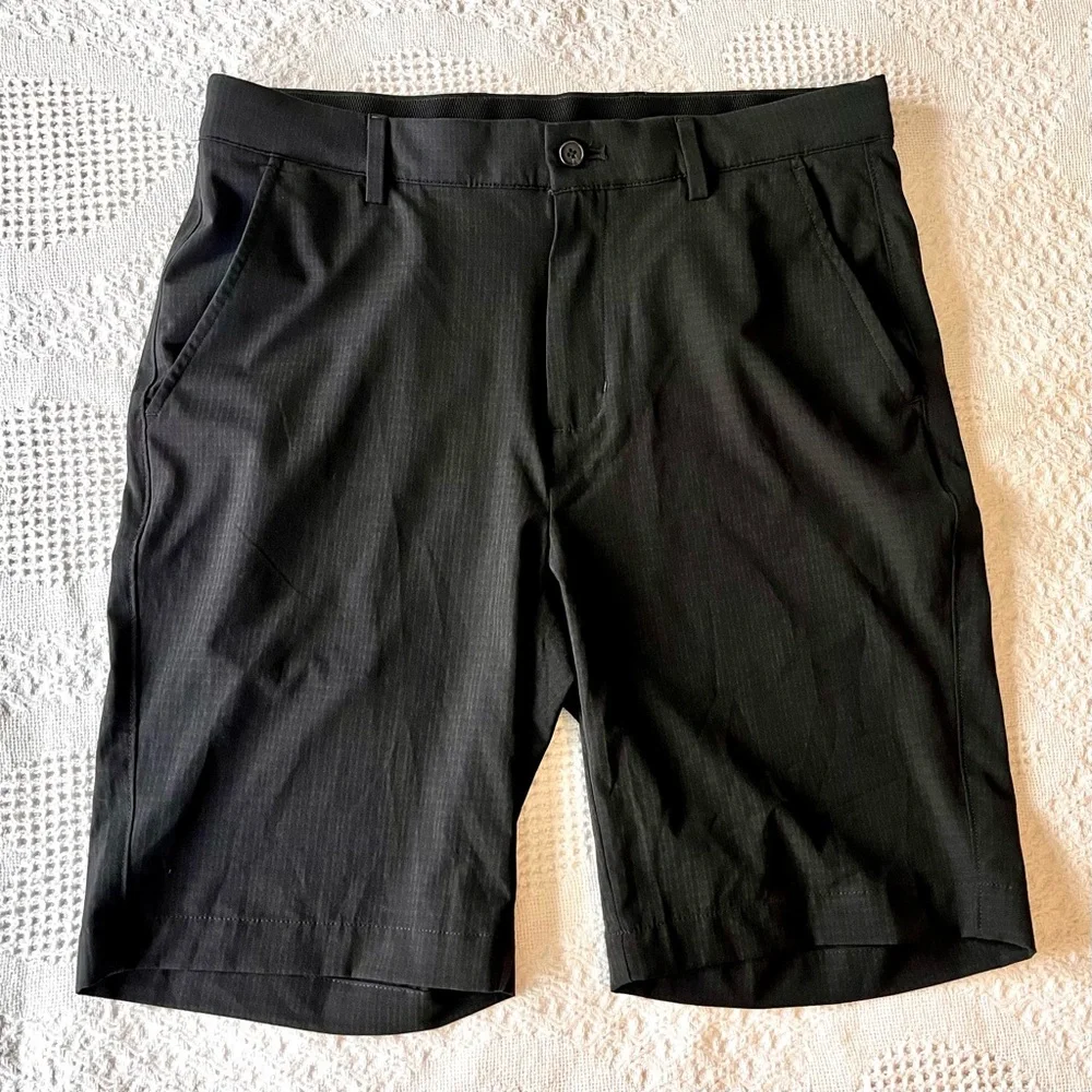 Greg Norman Collection Black Flat Front Performance Shorts - Picture 1 of 9